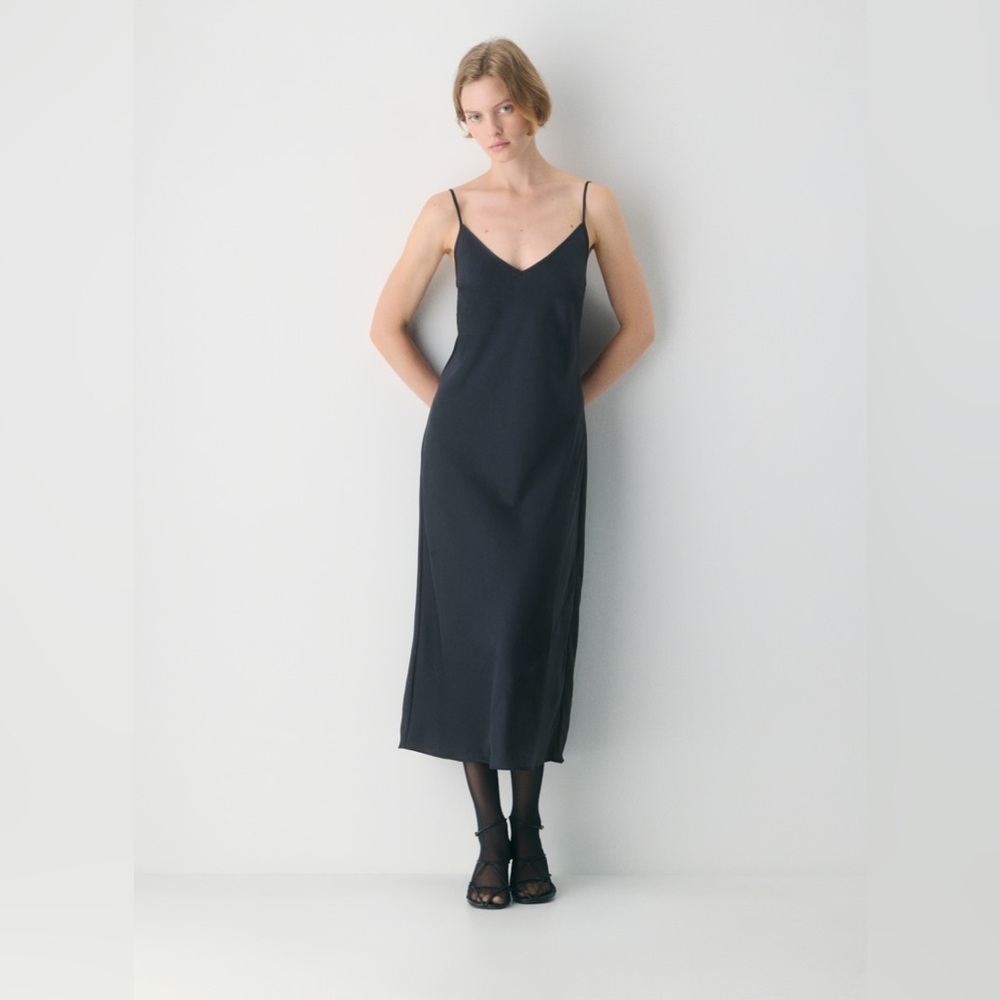 Aritzia Wilfred Jan Slip Midi Dress - Night Navy - Size M